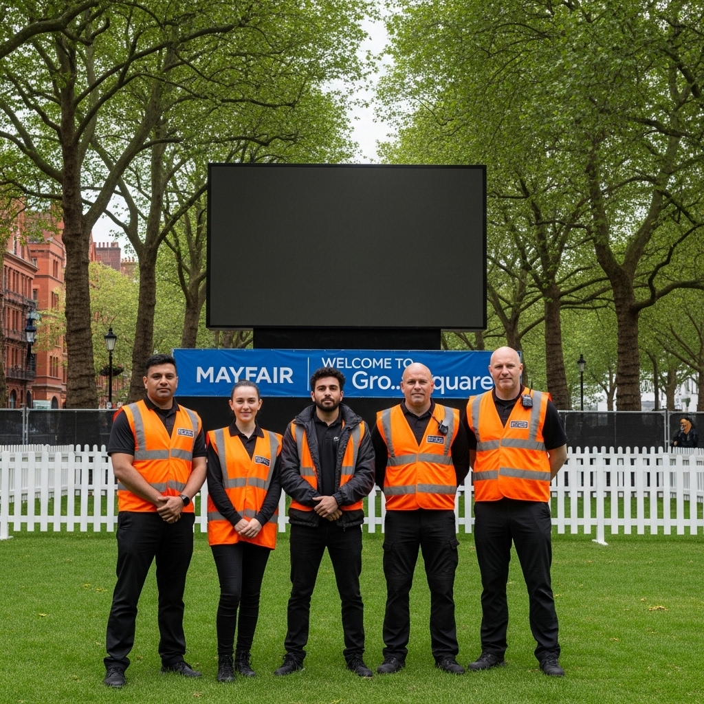 Professional security officers in London